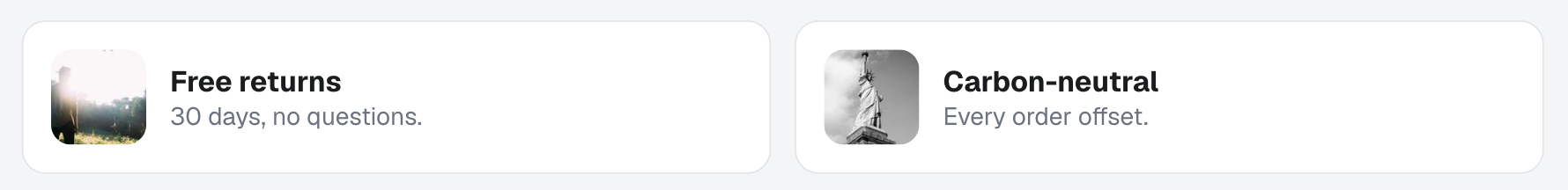 Icon with heading and subheading static block