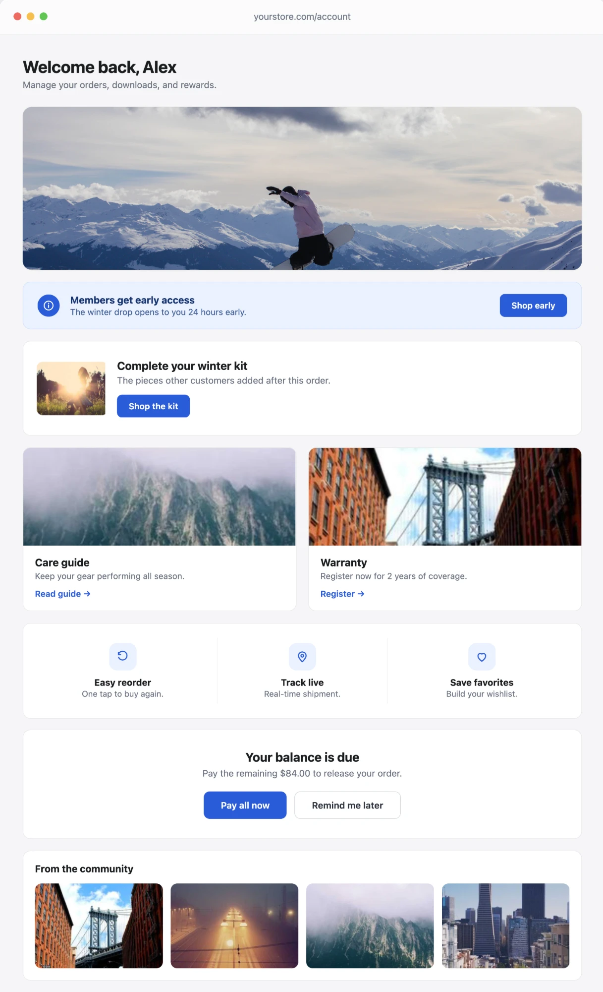 How to combine static blocks into a marketing layout